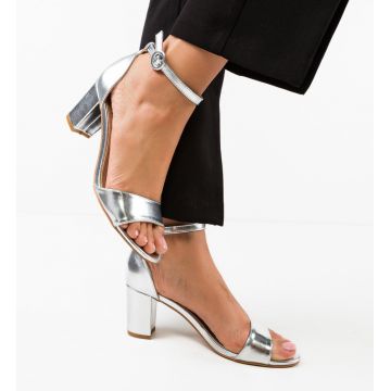 Sandale cu toc Sharmila Argintii