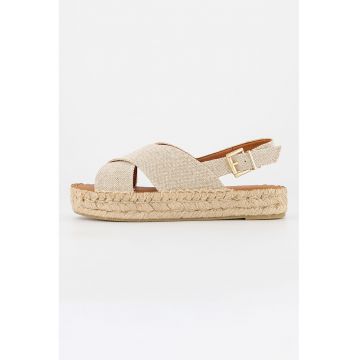 Sandale-espadrile cu barete incrucisate