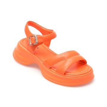 Sandale casual GRYXX portocalii, LX637, din piele naturala