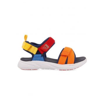 Sandale colorblock cu velcro