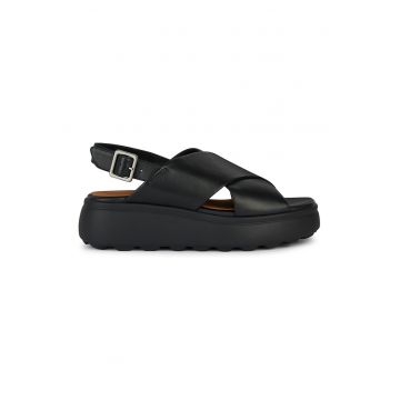 Sandale din piele cu talpa wedge