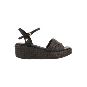 Sandale wedge cu design impletit