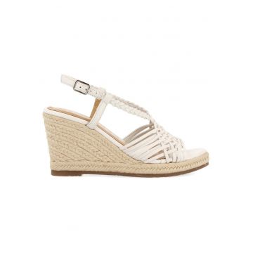 Sandale wedge de piele cu design impletit Gilde