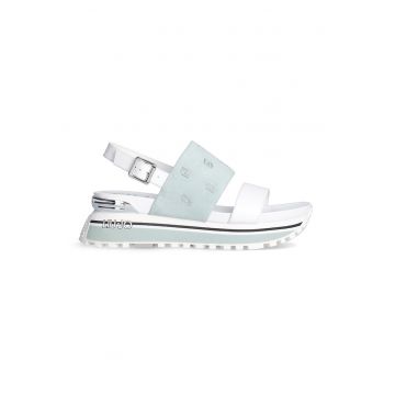 Sandale wedge cu insertii de piele Maxi Wonder