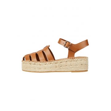 Sandale wedge de piele