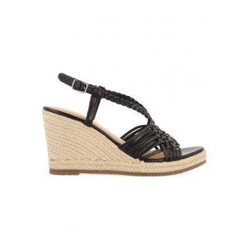 Sandale wedge de piele cu design impletit Gilde