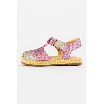 Sandale tip espadrile cu aspect stralucitor