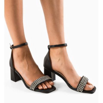 Sandale cu toc Karuna Negre
