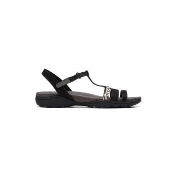 Sandale de piele nabuc cu velcro Amanda