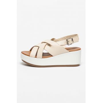 Sandale din piele cu talpa wedge Johanna