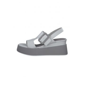 Sandale din piele ecologica cu talpa wedge