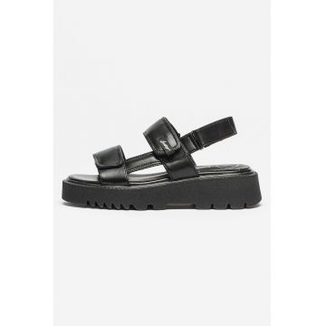 Sandale wedge cu velcro