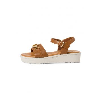 Sandale wedge de piele