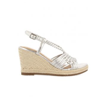 Sandale wedge de piele cu design impletit Gilde