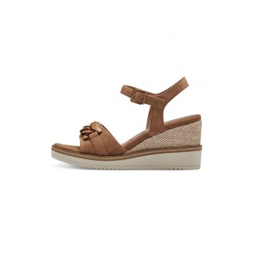 Sandale wedge din piele intoarsa