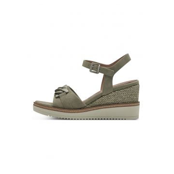 Sandale wedge din piele intoarsa