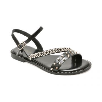 Sandale casual EPICA negre, W3567, din piele naturala