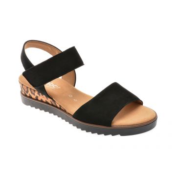 Sandale casual GABOR negre, 42750, din piele intoarsa