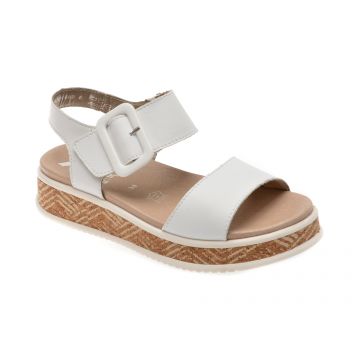 Sandale casual RIEKER albe, W0800, din piele naturala