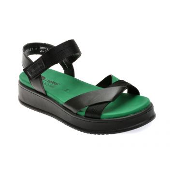 Sandale casual RIEKER negre, W0851, din piele naturala