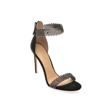 Sandale elegante EPICA negre, 972889, din piele intoarsa