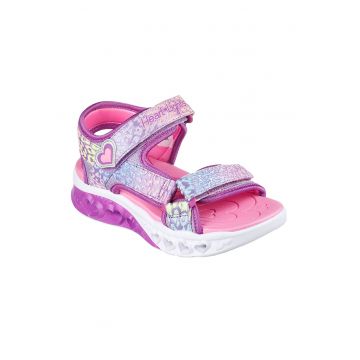 Sandale cu velcro si model colorblock Flutter Hearts