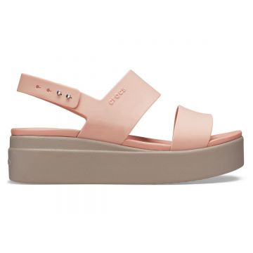 Sandale Crocs Brooklyn Low Wedge Roz - Pale Blush/Mushroom