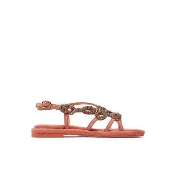 Sandale dama 303770334 - Piele intoarsa - Coral