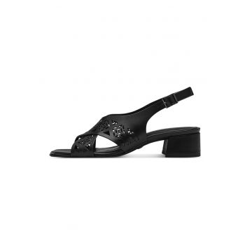 Sandale slingback de piele