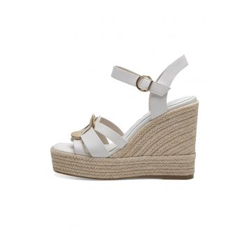 Sandale wedge de piele