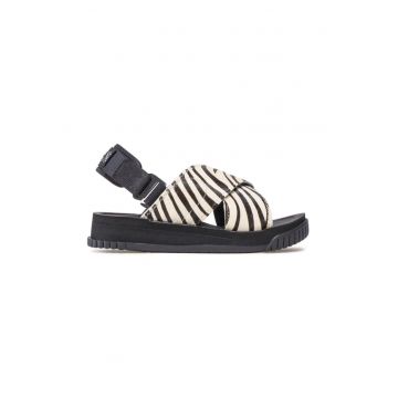 Sandale dama - 301324 - Piele naturala - Negru / Alb