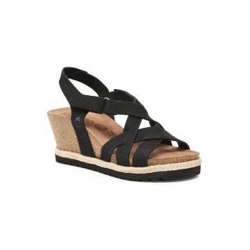 Sandale dama - 301973256 - Piele naturala - Piele nabuc - Negru