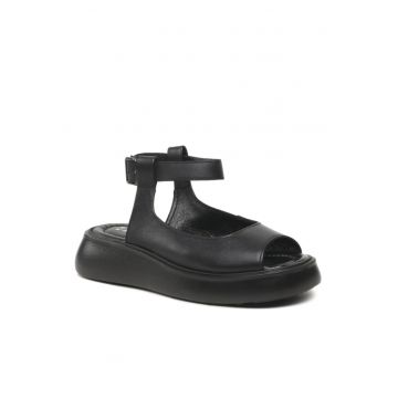 Sandale dama - 302883622 - Negru - Piele intoarsa