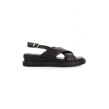 Sandale din piele cu talpa wedge Heffin