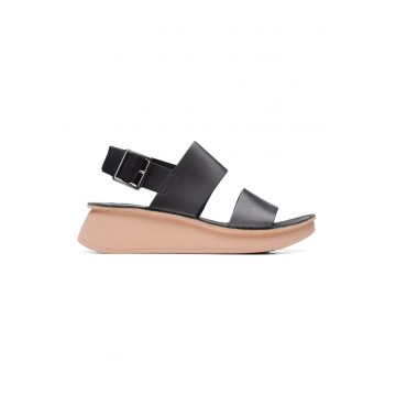 Sandale din piele cu talpa wedge