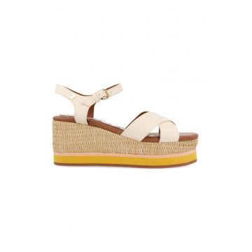 Sandale din piele ecologica cu talpa wedge Seget