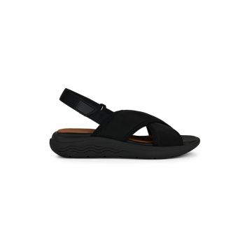 Sandale cu inchidere velcro si talpa wedge Spherica