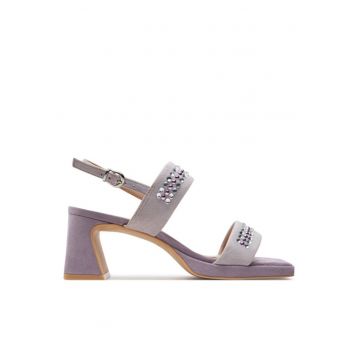 Sandale dama 303669867 - Piele intoarsa - Violet