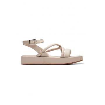 Sandale flatform de piele