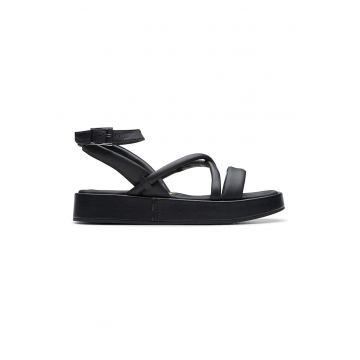 Sandale flatform de piele