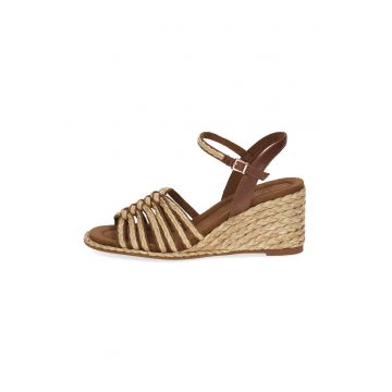 Sandale wedge de piele