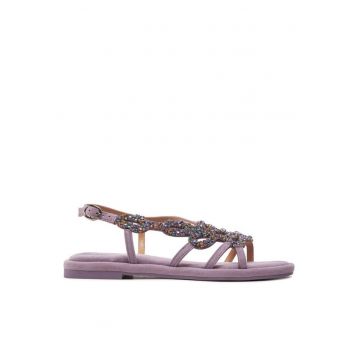 Sandale dama 303770327 - Piele intoarsa - Violet