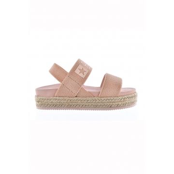 Sandale flatform cu barete din material textil