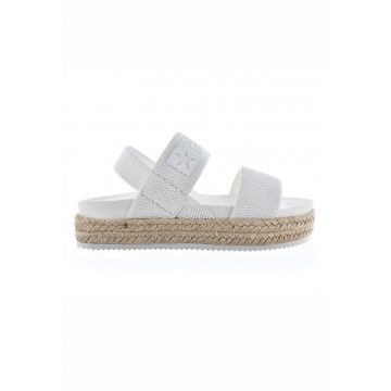 Sandale flatform cu barete din material textil