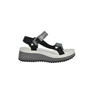 Sandale wedge cu model colorblock