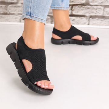 Sandale dama fara toc Negre din Textil Galna Sandale dama fara toc Negre din Textil Galna