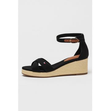 Sandale din material textil cu talpa wedge Sandale din material textil cu talpa wedge