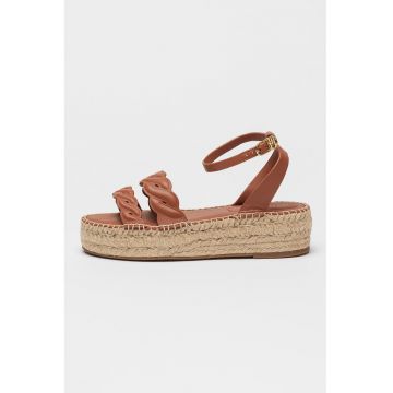 Sandale din piele cu talpa wedge Sandale din piele cu talpa wedge