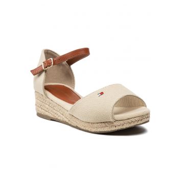Sandale pentru fete -  material textil - bej/maro - Sandale pentru fete -  material textil - bej/maro -